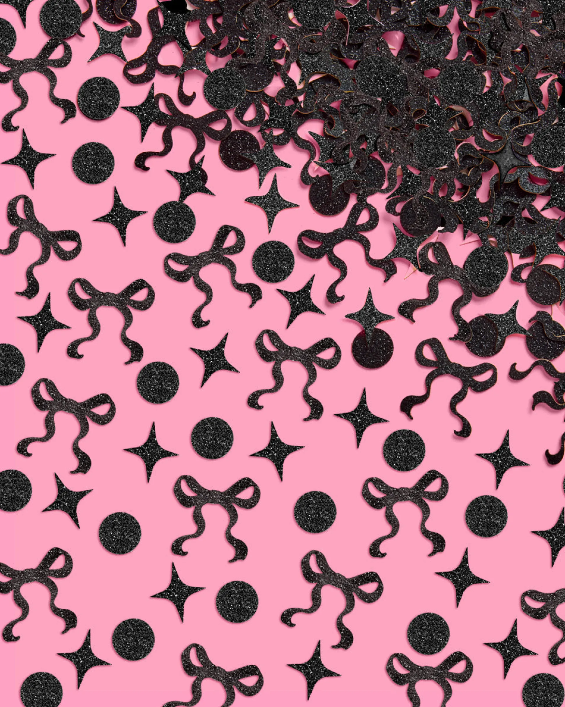 Little Black Bow Confetti - 200 pc glitter confetti