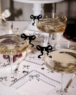 Little Black Bow Drink Markers - 8 drink markers