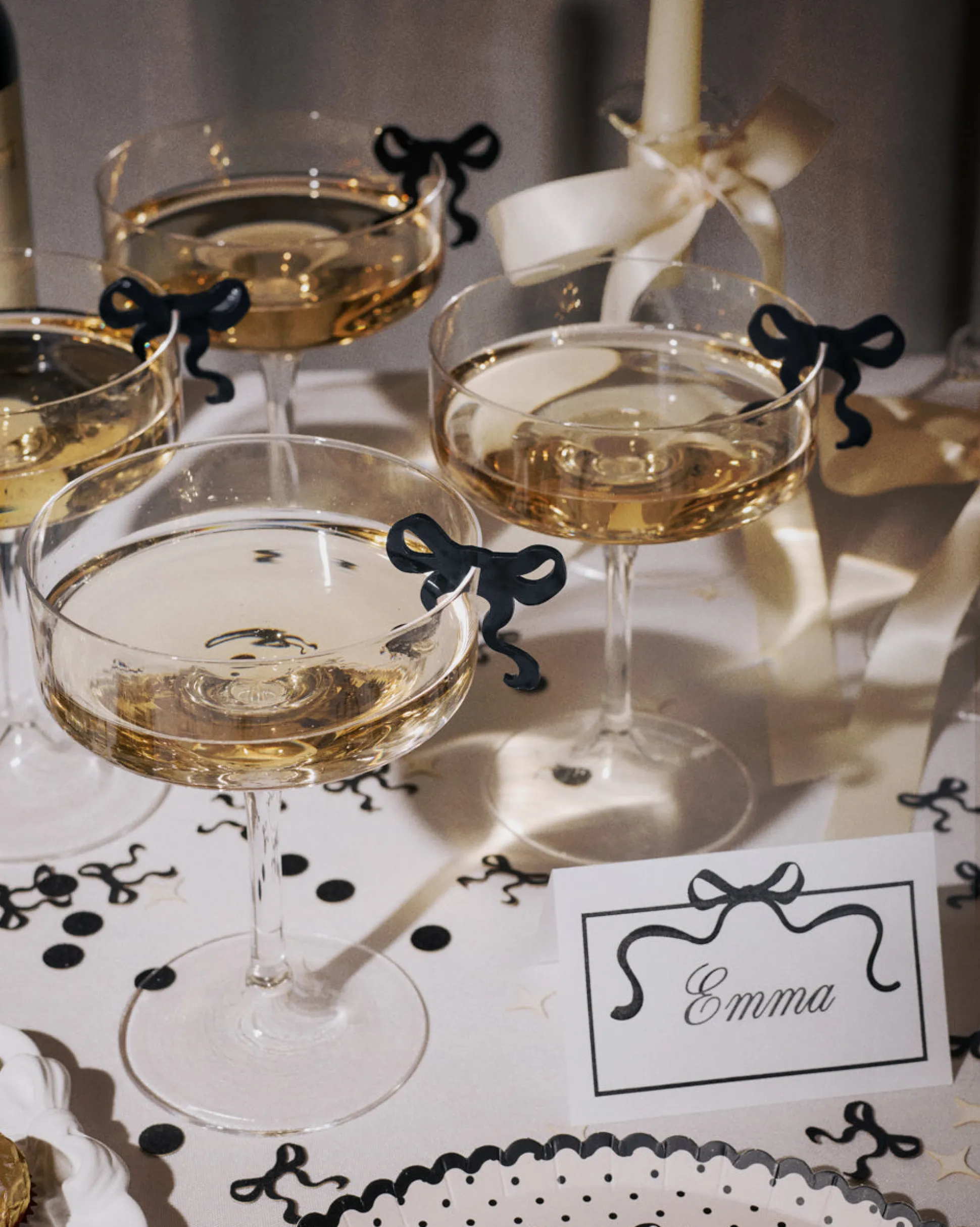 Little Black Bow Drink Markers - 8 drink markers