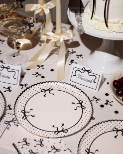 Little Black Bow Plates - 25 paper plates