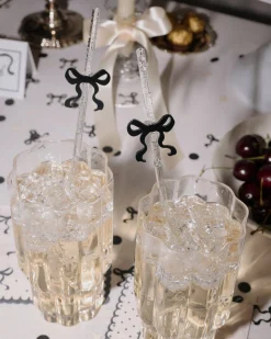 Little Black Bow Straws - 12 reusable straws