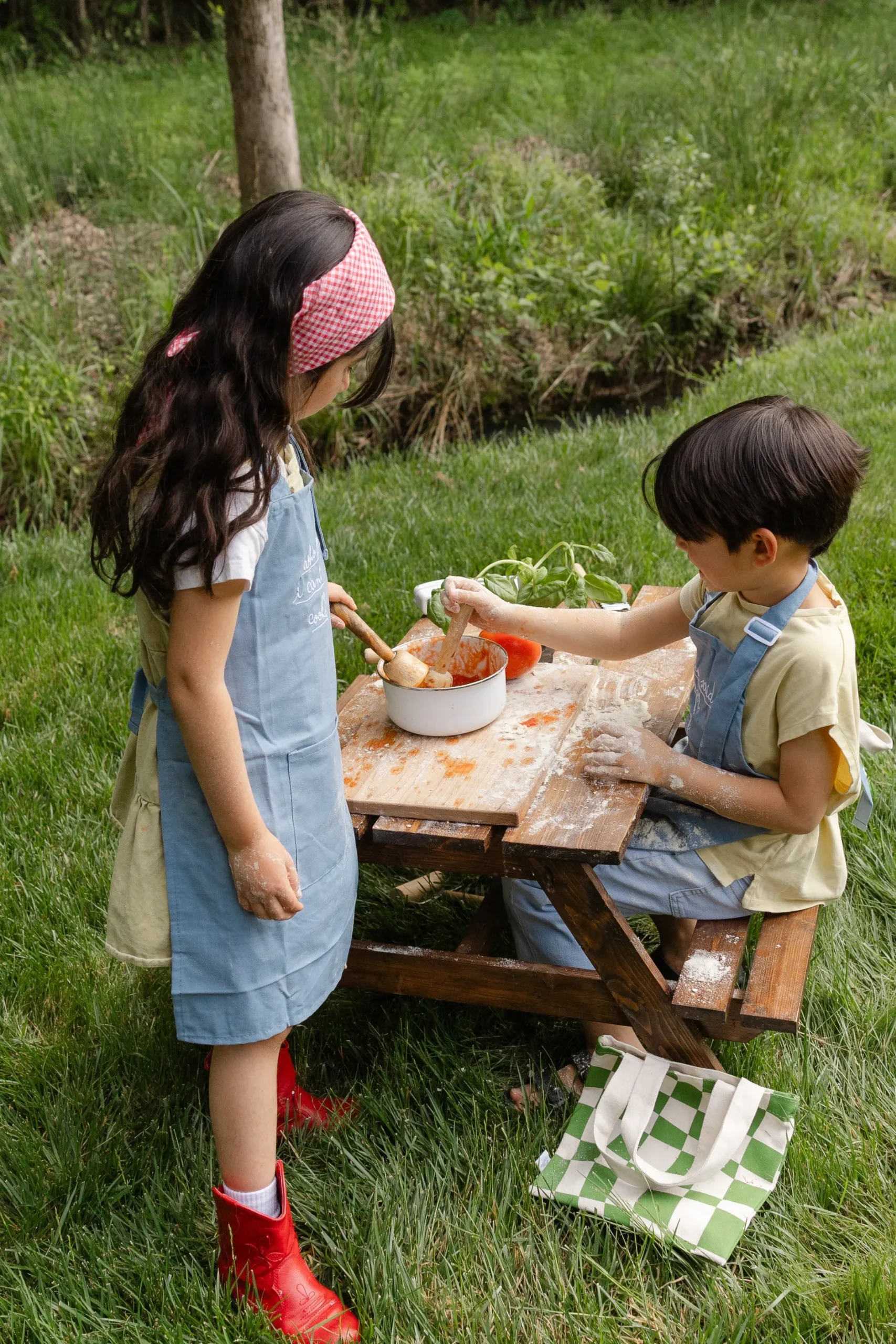 Little Chef Embroidered Linen Cooking Aprons