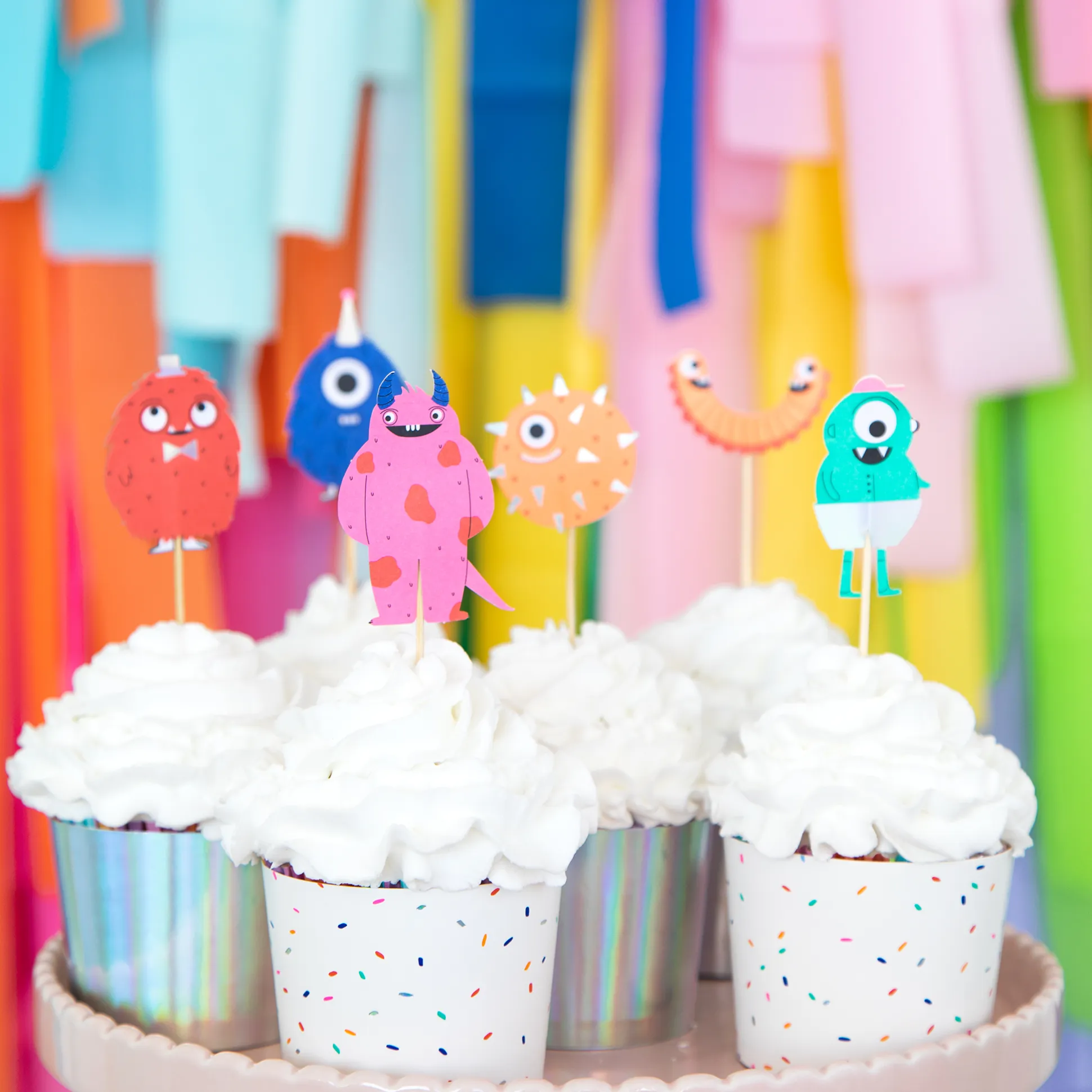Little Monsters Cupcake Decorating Set, Pack of 24