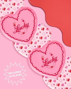 Lucky in Love Plates - 24 paper plates
