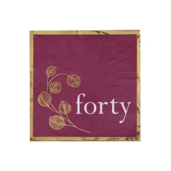 Mauve 40th Cocktail Napkins, Pack of 20
