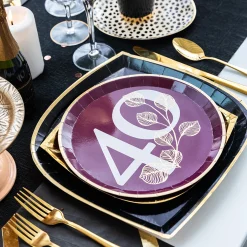 Mauve 40th Dinner Plates, Pack of 8