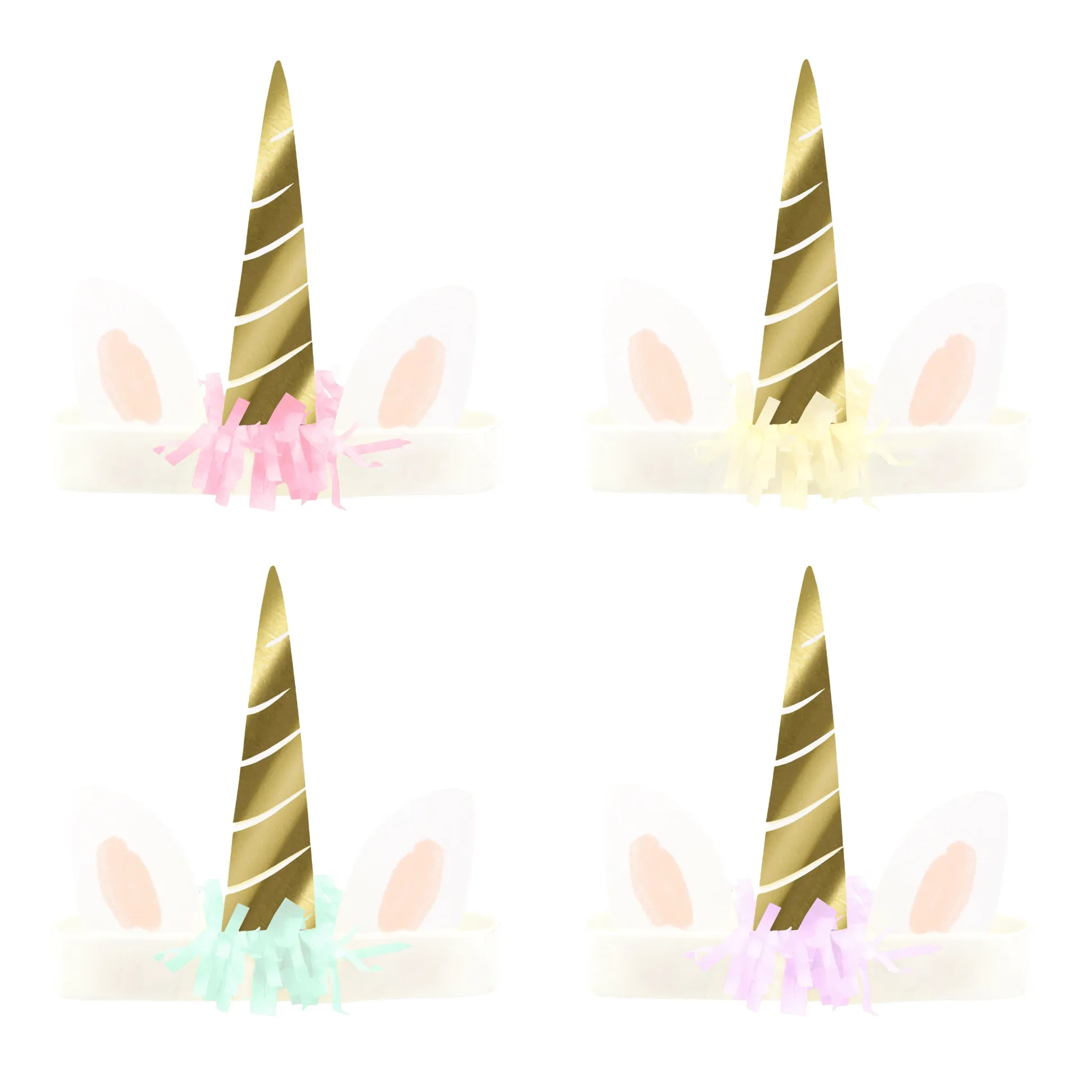 Meadow Unicorns Horn Headbands, Set of 8