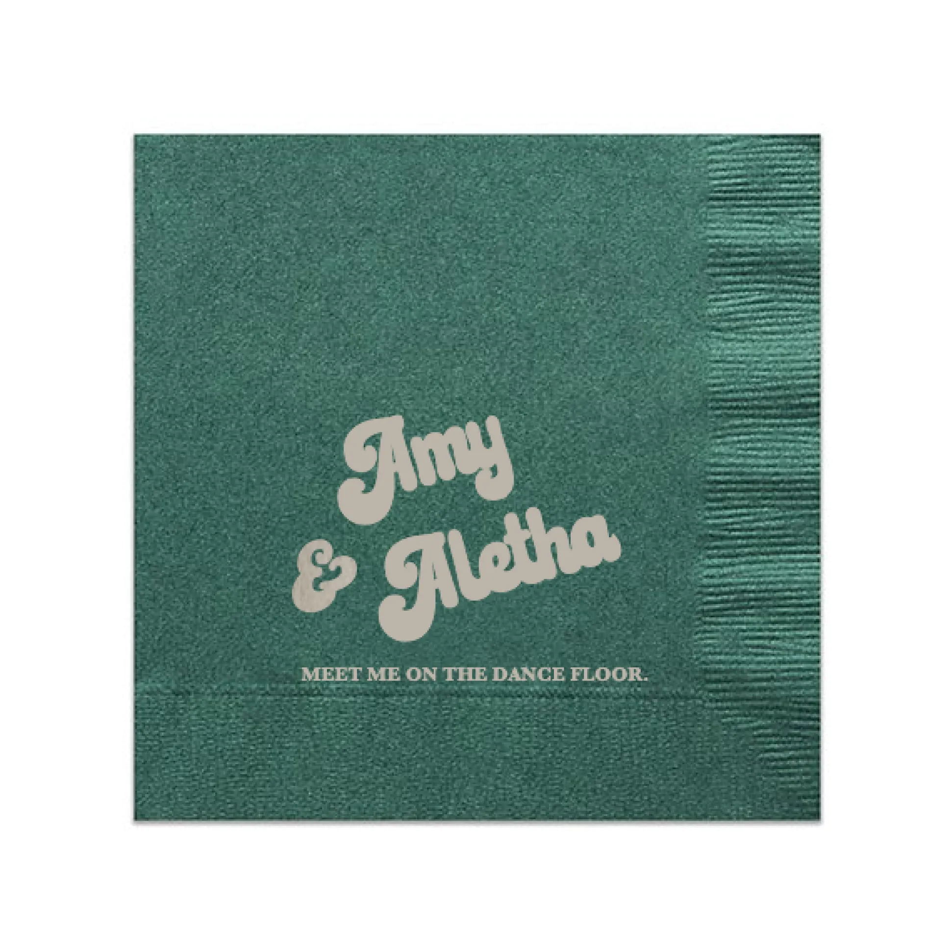 Meet Me On The Dance Floor Custom Napkin, Silver Foil