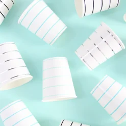 Mint Frenchie Striped 9 oz Cups, Pack of 8