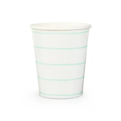Mint Frenchie Striped 9 oz Cups, Pack of 8