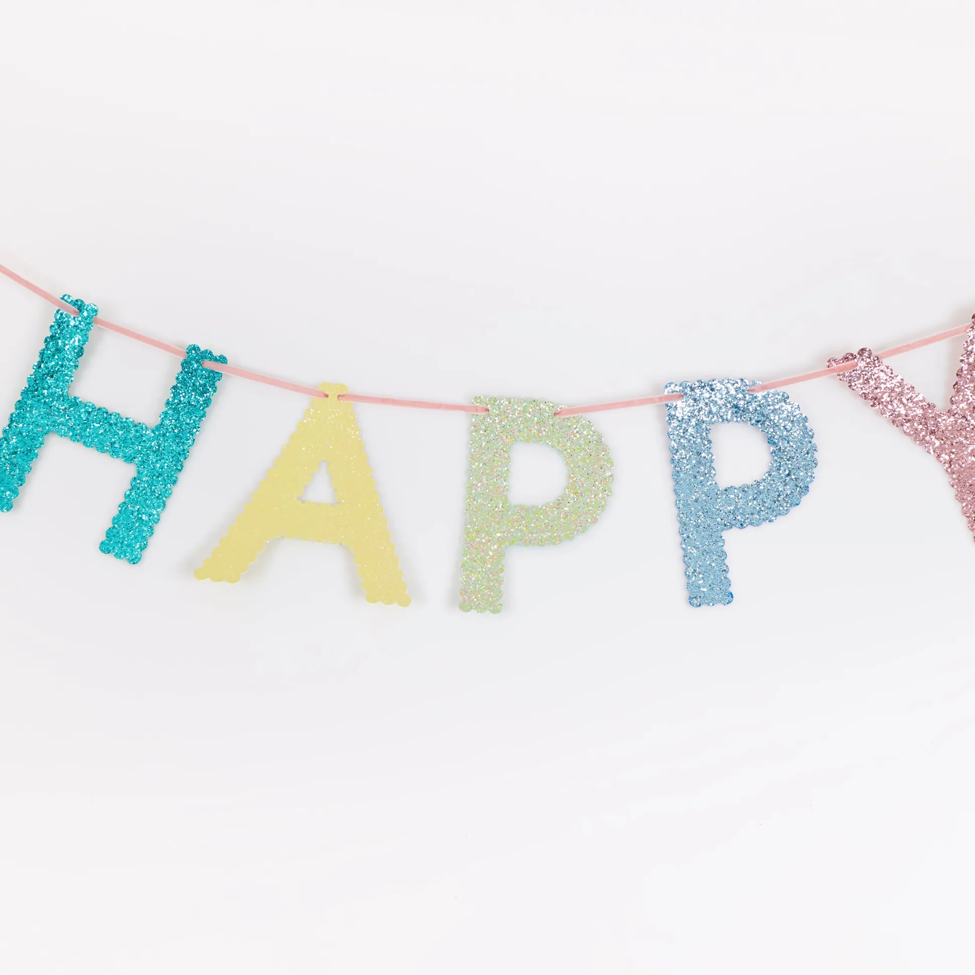 Mixed Glitter Happy Birthday Garland