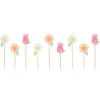 Molded Flower Candles, Pack of 9
