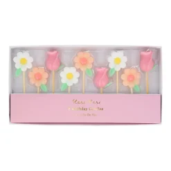 Molded Flower Candles, Pack of 9