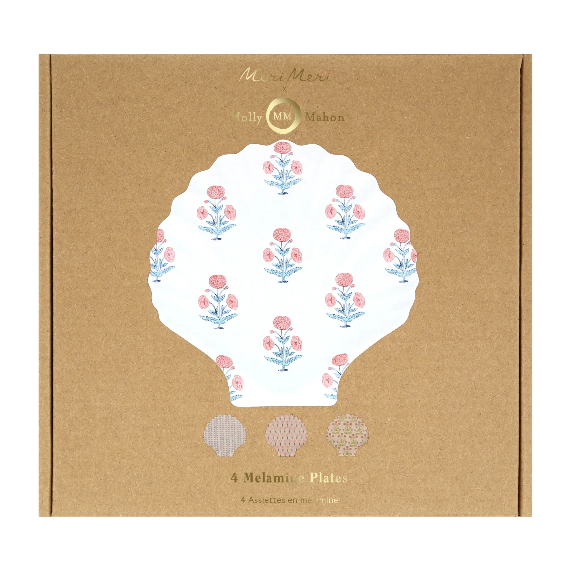 Molly Mahon x Meri Meri Reusable Shell Plates, Pack of 4