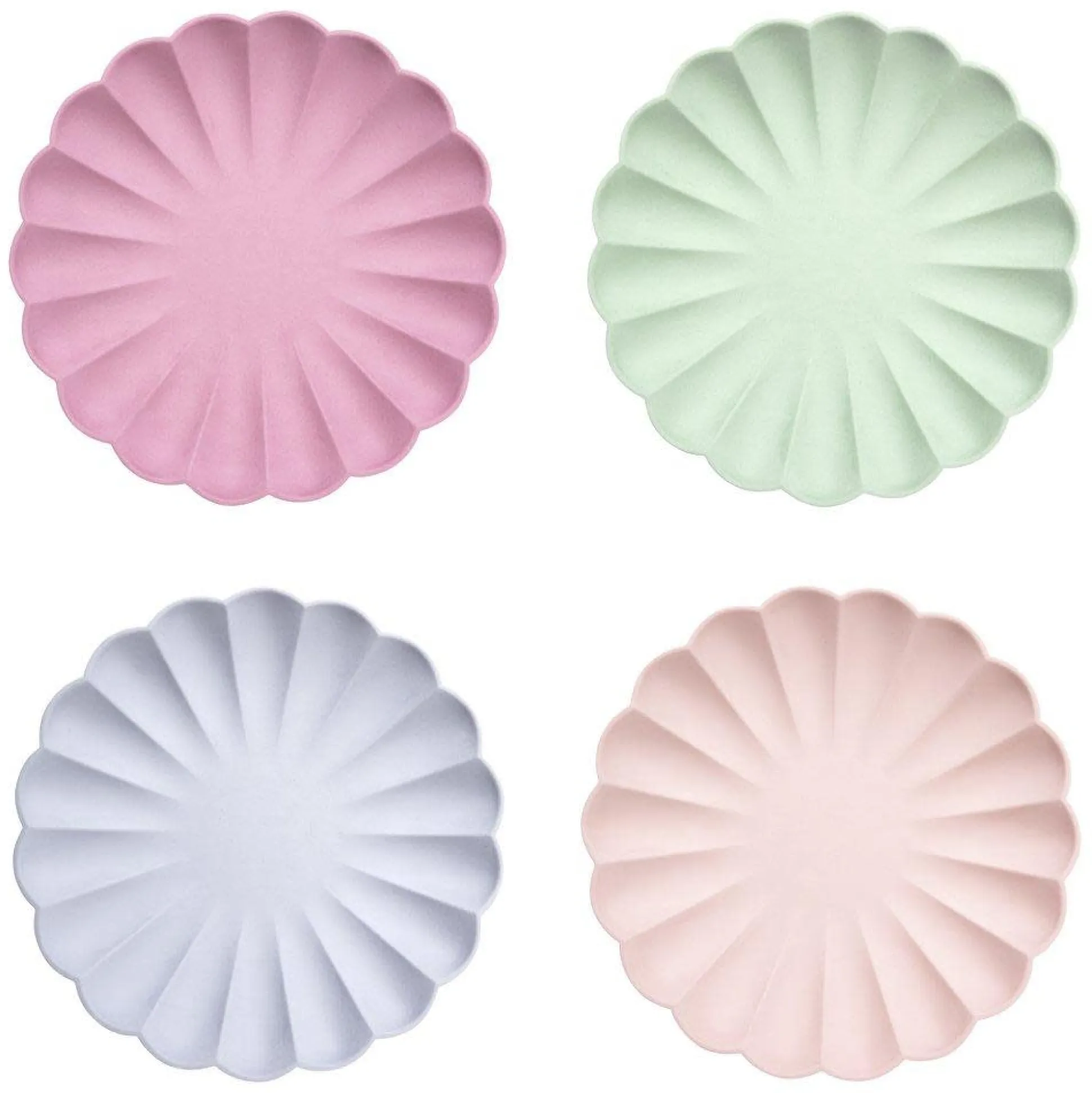 Multicolor Large Compostable Plates, Assorted Pack of 8