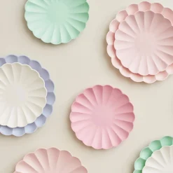 Multicolor Large Compostable Plates, Assorted Pack of 8