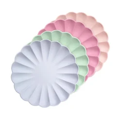 Multicolor Large Compostable Plates, Assorted Pack of 8