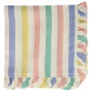 Multi-Stripe Ruffle Linen Napkins