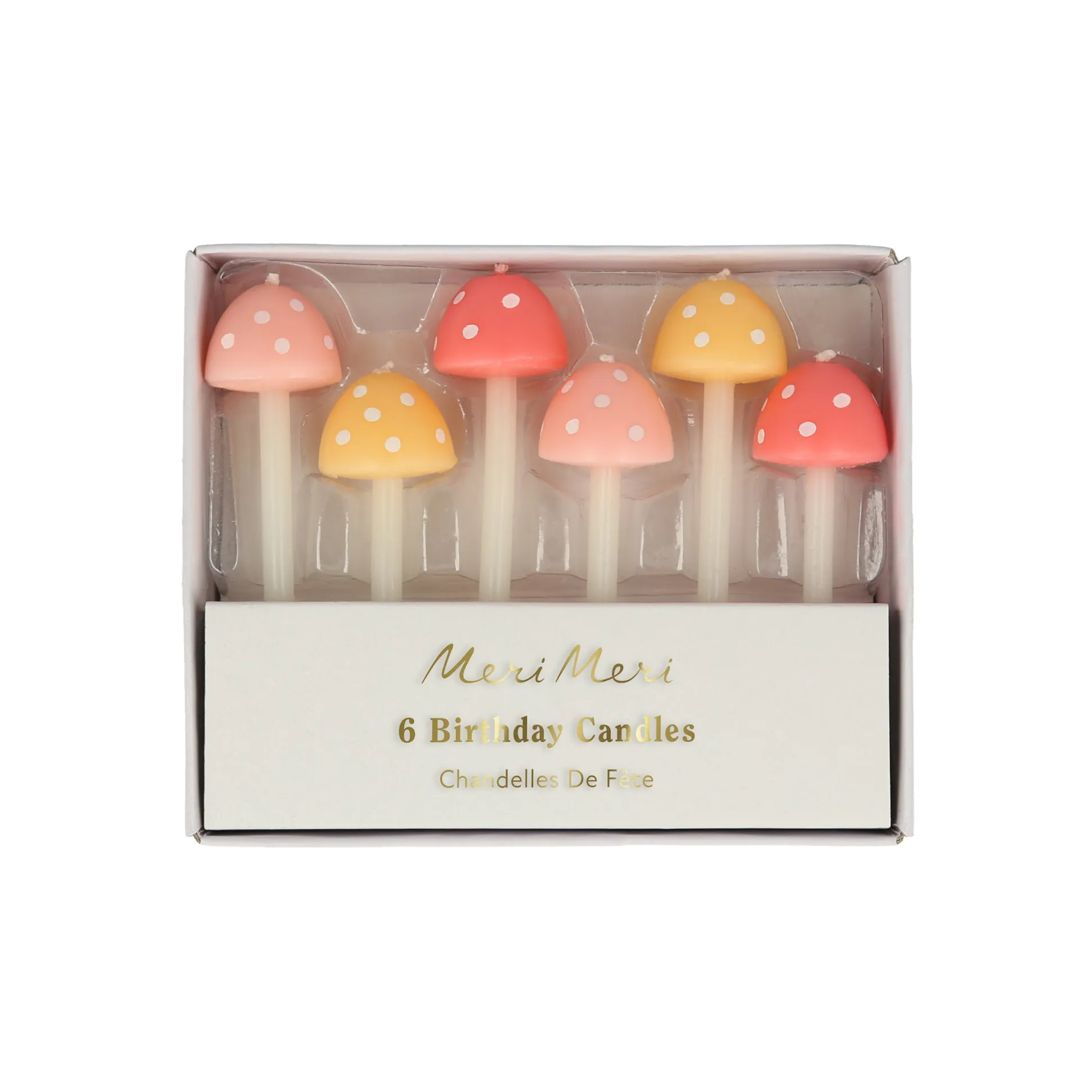 Mushroom Birthday Candles, Pack of 6