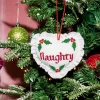 Naughty or Nice Ornament - cross stitch ornament