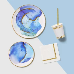 Ocean Watercolor Small Plates, 10 per pack