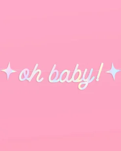 Oh Baby Banner - iridescent foil banner