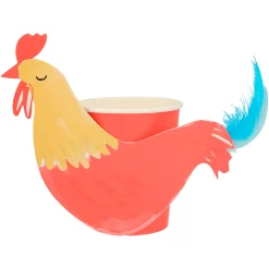 On The Farm Rooster Party Cups, Pack of 8