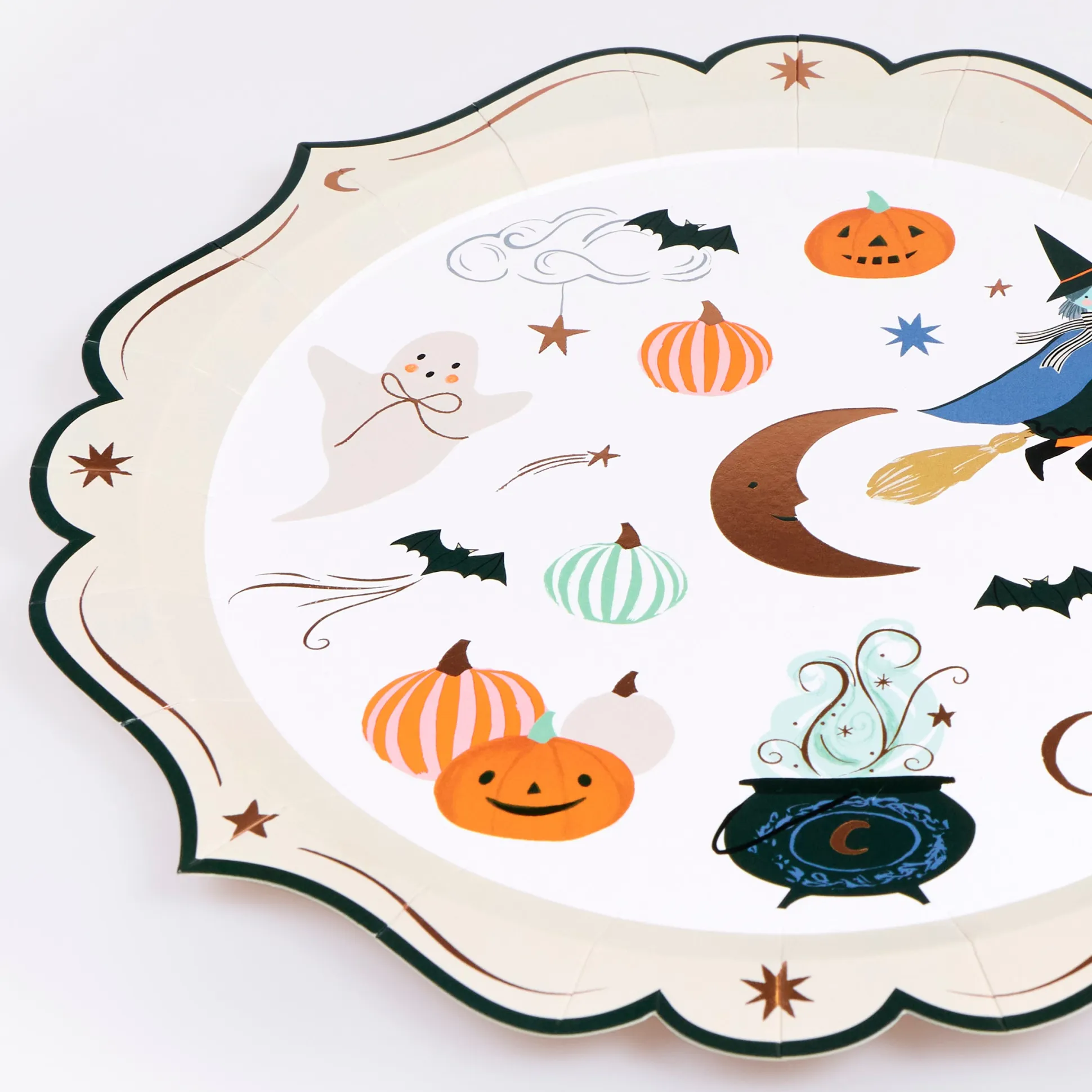 Ornate Edge Halloween Dinner Plates (x 8)