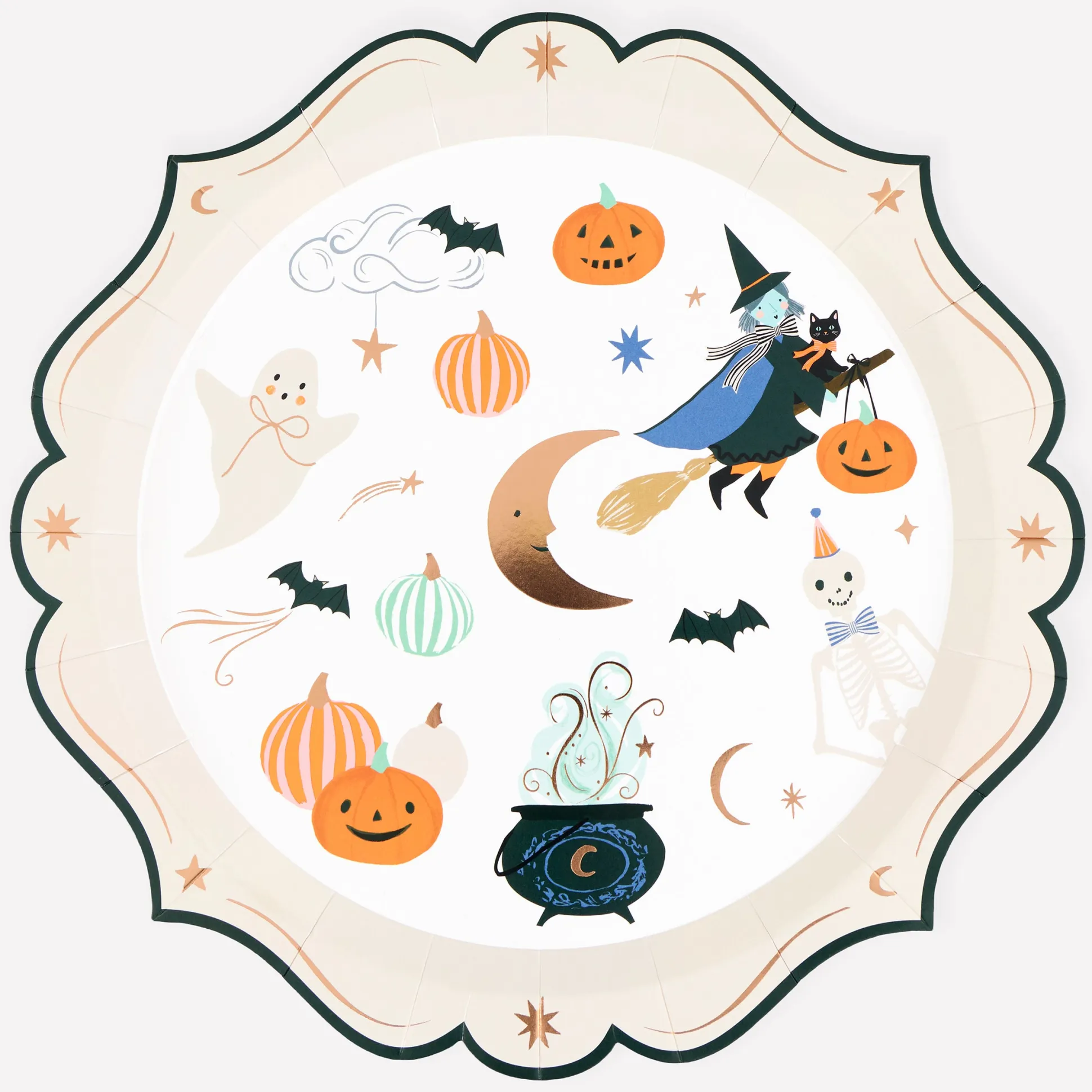 Ornate Edge Halloween Dinner Plates (x 8)