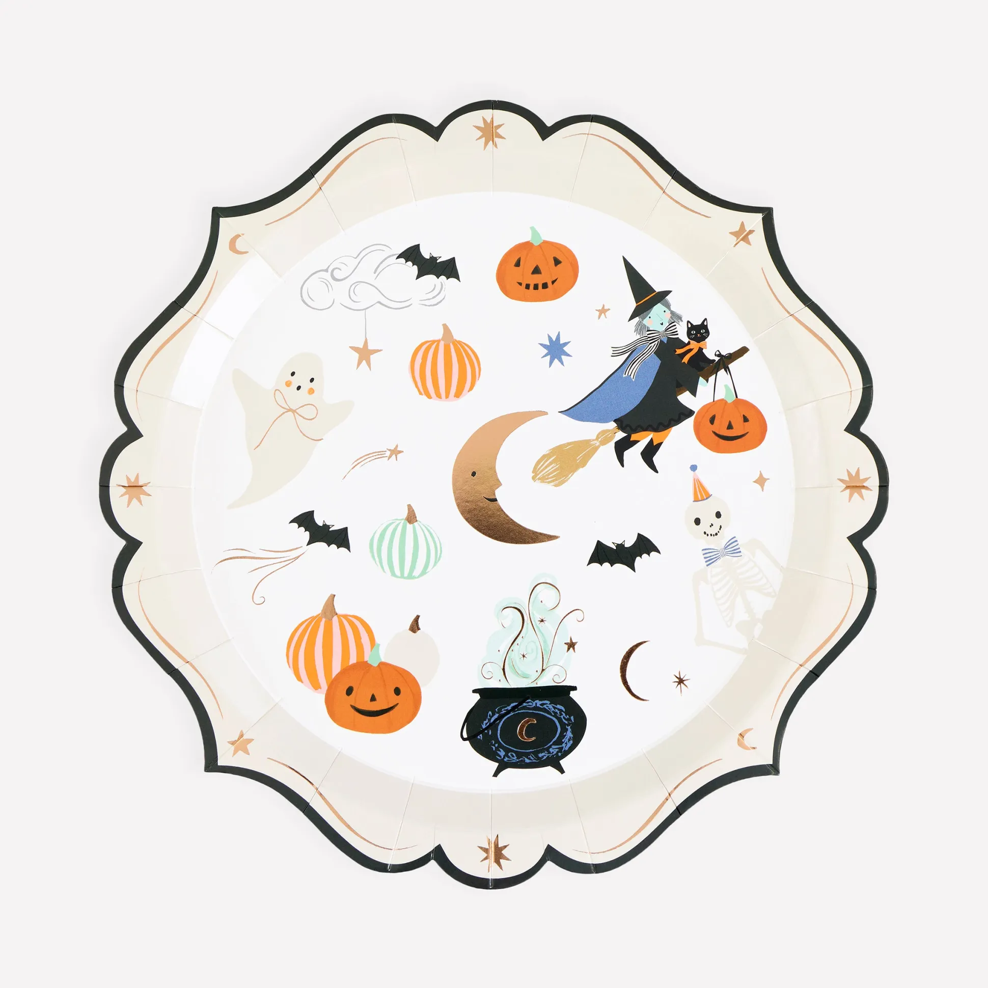 Ornate Edge Halloween Side Plates (x 8)
