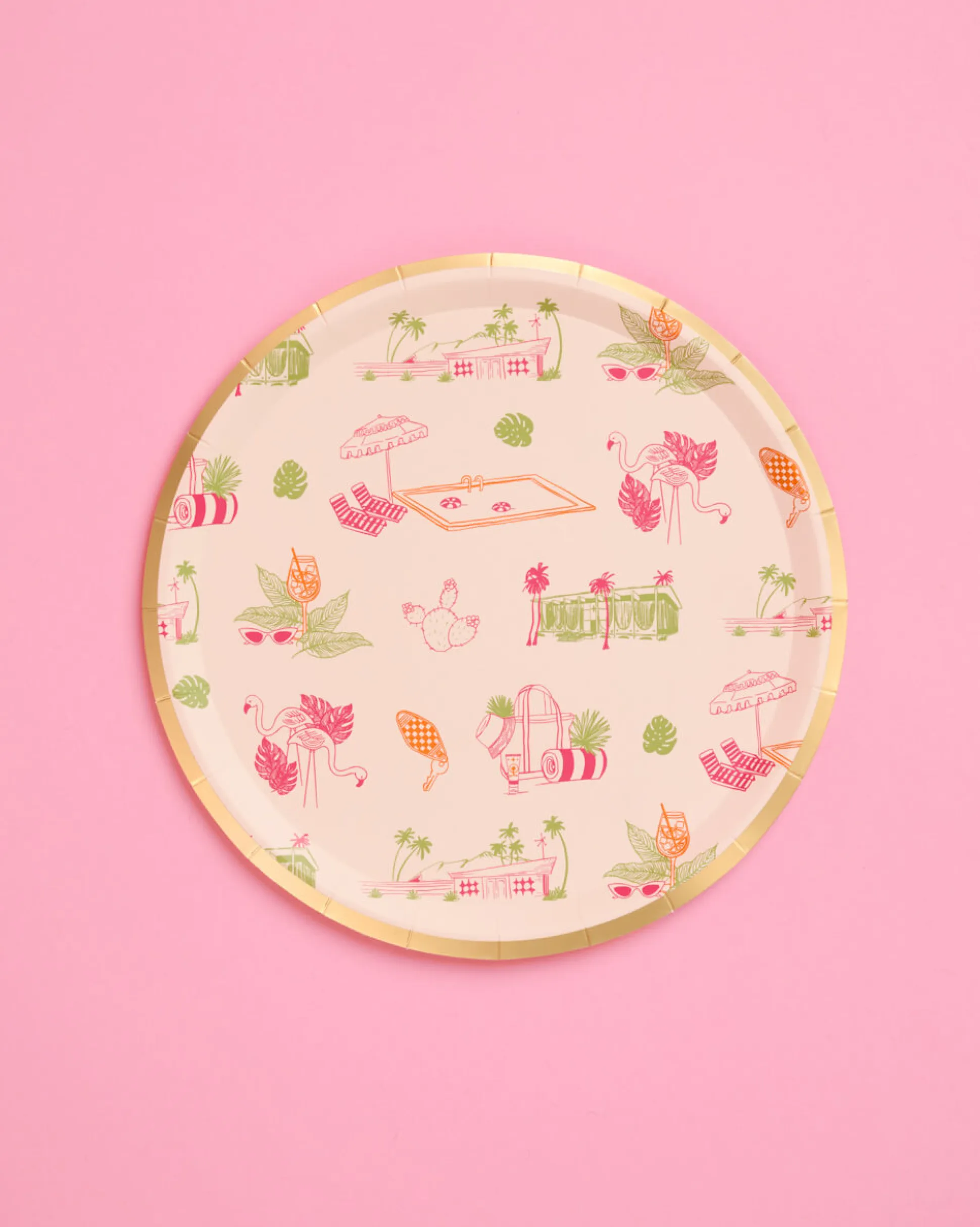 Palm Royale Plates - 32 paper plates, 2 sizes