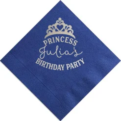 Party Princess Custom Napkin, Silver Foil