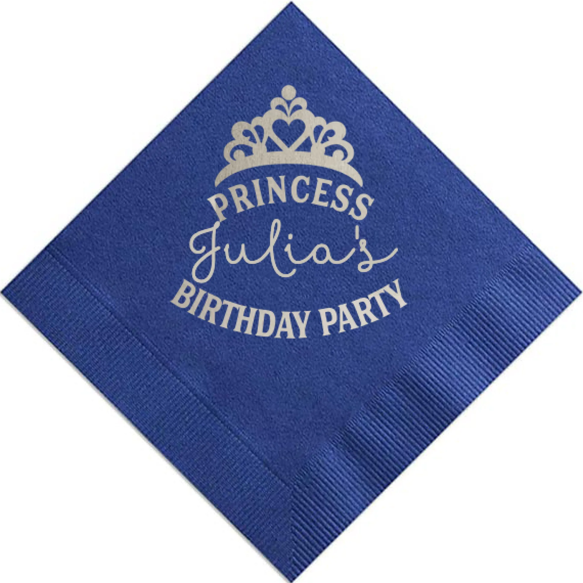 Party Princess Custom Napkin, Silver Foil
