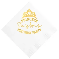 Party Princess Custom Napkin, Gold Foil