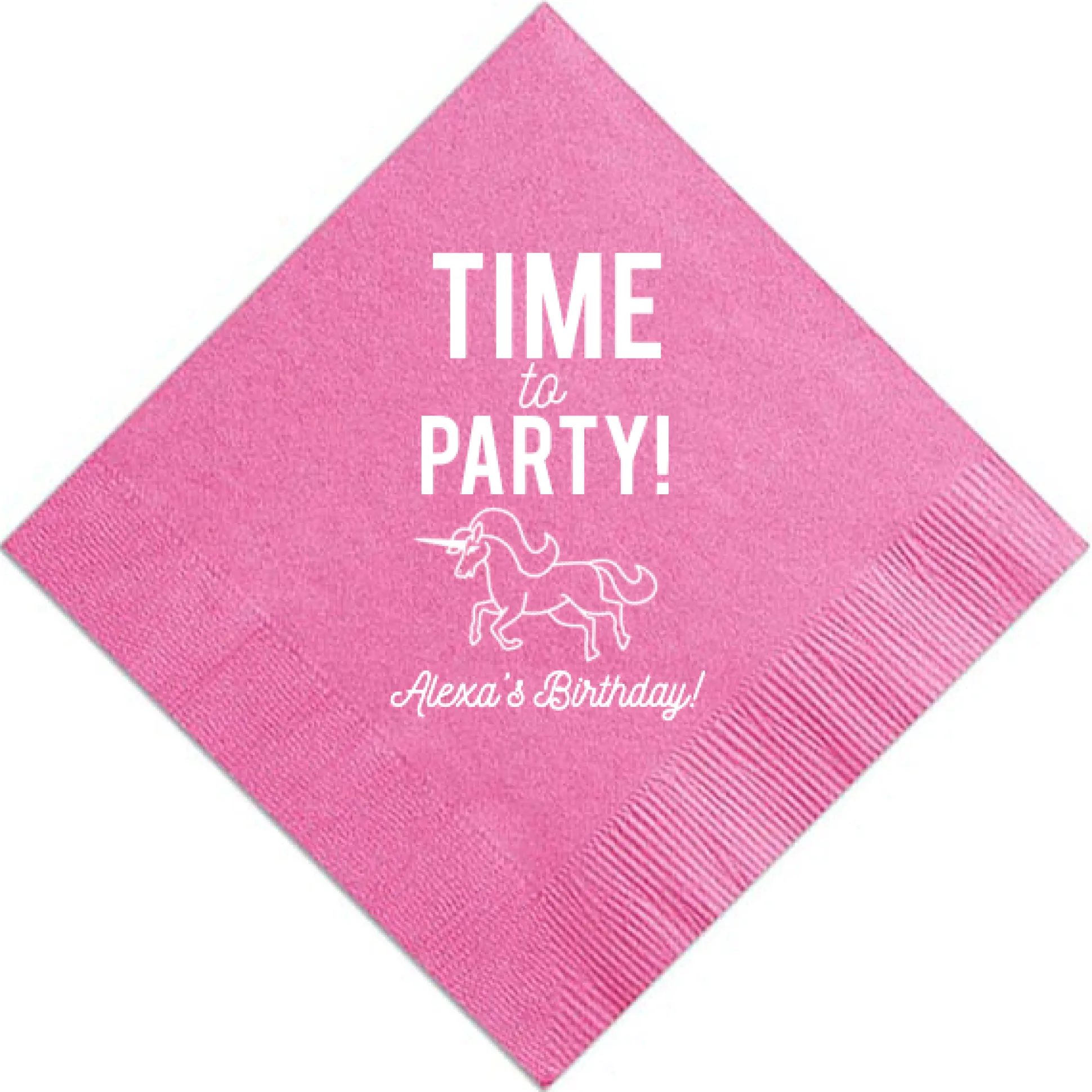 Party Unicorn Custom Napkin, White Foil