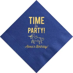 Party Unicorn Personalized Napkin, Gold Foil