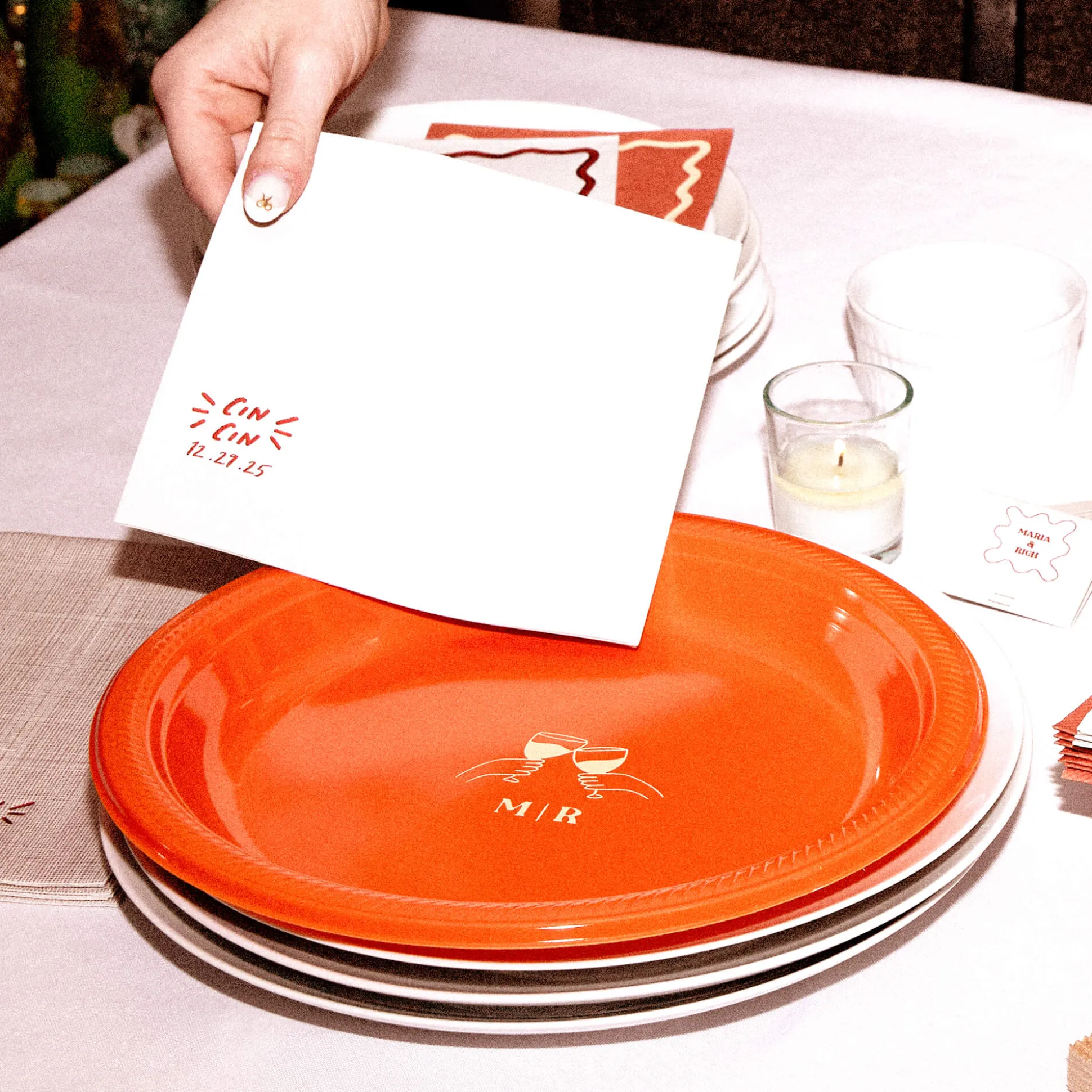 Pasta Party 'Cin Cin' Napkin, Gold Foil