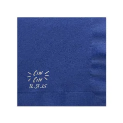 Pasta Party 'Cin Cin' Napkin, Silver Foil