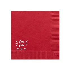 Pasta Party 'Cin Cin' Napkin, White Foil