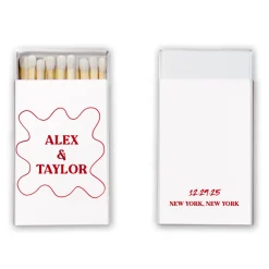 Pasta Party Custom Matchboxes, Red Foil