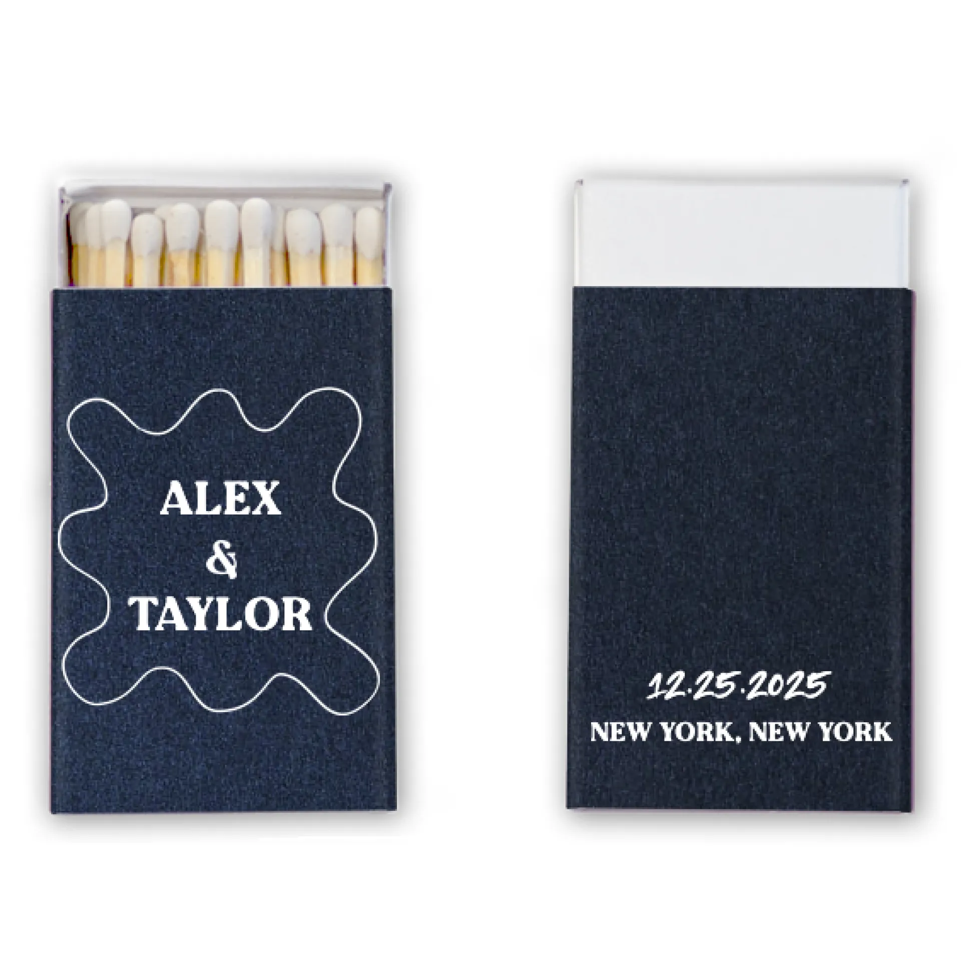 Pasta Party Custom Matchboxes, White Foil