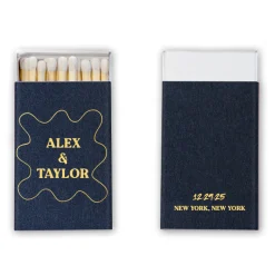 Pasta Party Custom Matchboxes, Gold Foil