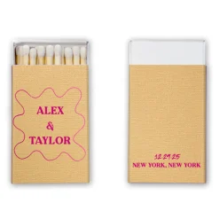 Pasta Party Custom Matchboxes, Fuchsia Foil
