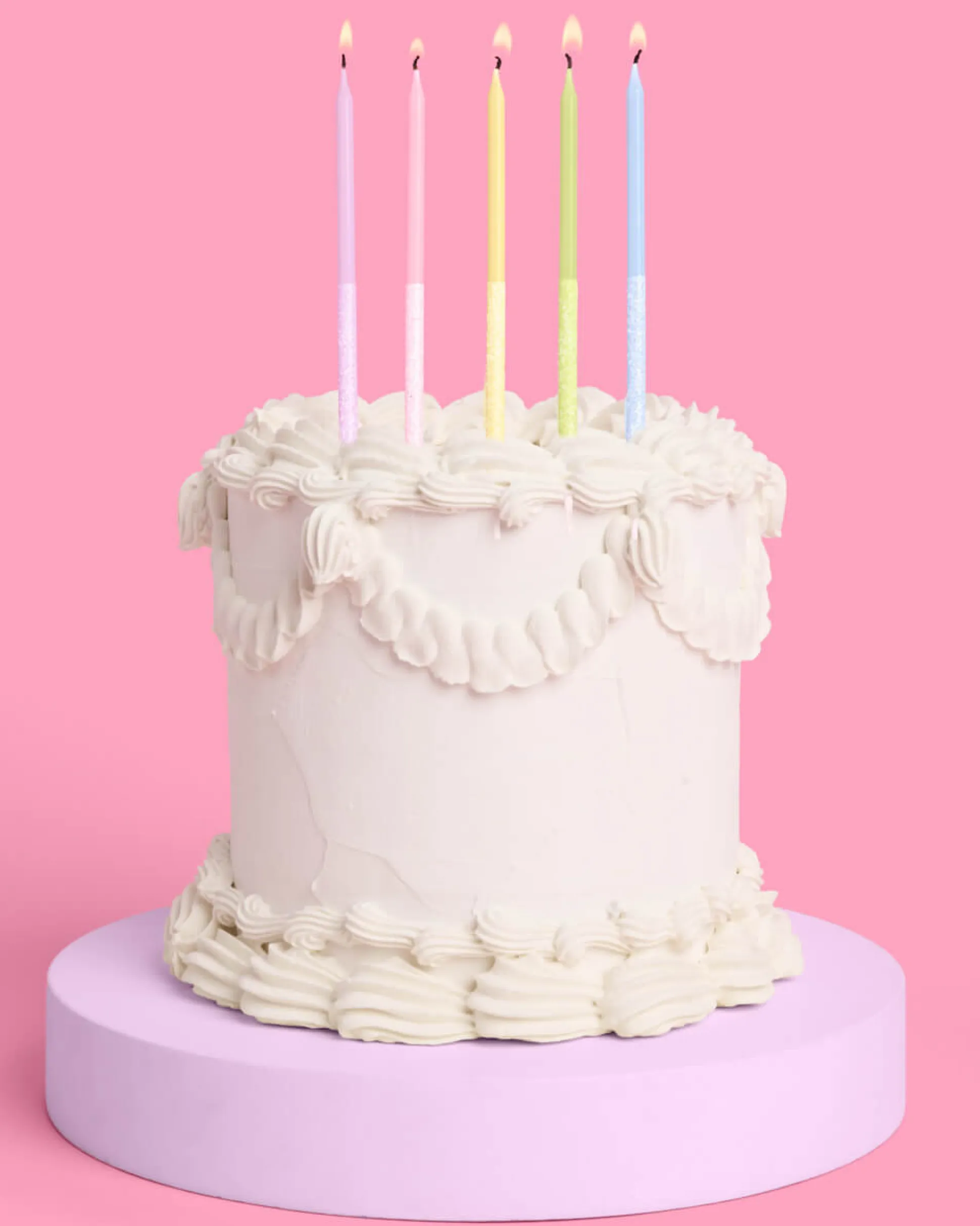 Pastel Glitter Candles - 10 glitter candles