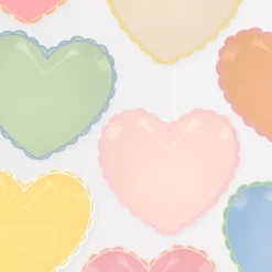 Pastel Heart Large Plates, Pack of 8