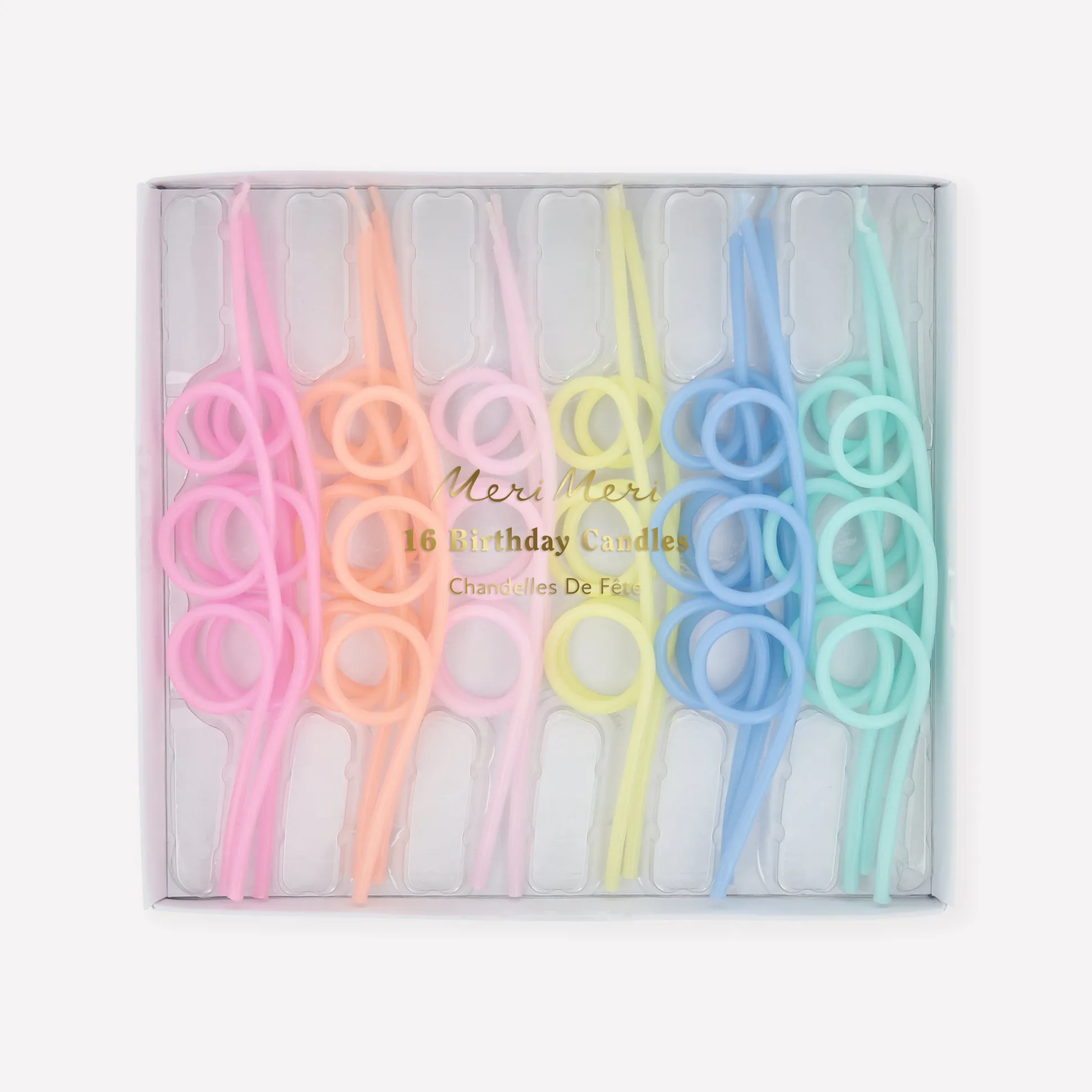 Pastel Loopy Candles (x 16)