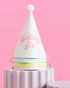 Pastel Party Hats - 13 glitter paper hats