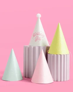 Pastel Party Hats - 13 glitter paper hats