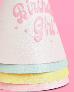 Pastel Party Hats - 13 glitter paper hats