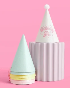 Pastel Party Hats - 13 glitter paper hats